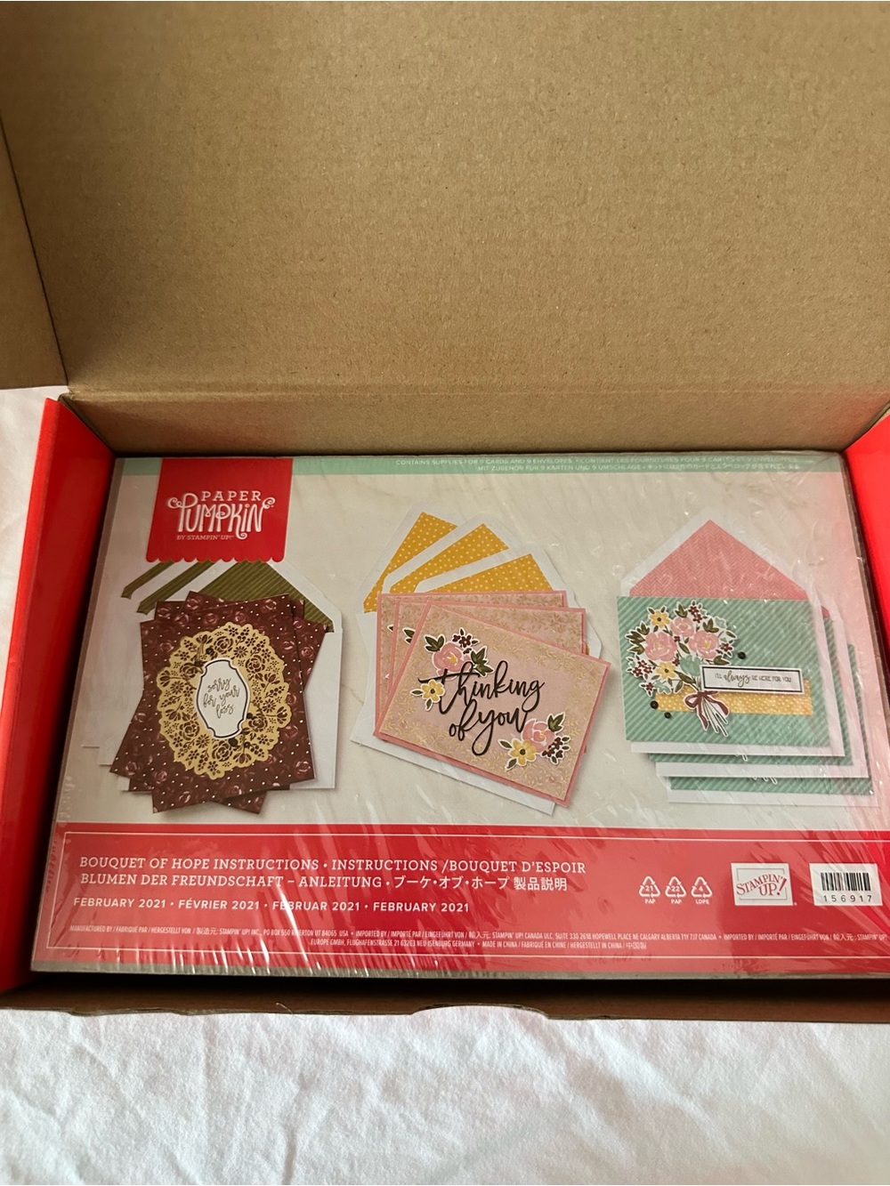 Stampin' Up! Paper Pumpkin Bouquet of Hope Card Kit — Pink, Green, Yellow, Brown